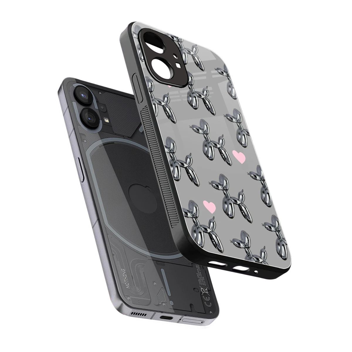 Metallic Pup sleek nothing phone 1 cover with tempered glass back and TPU edges