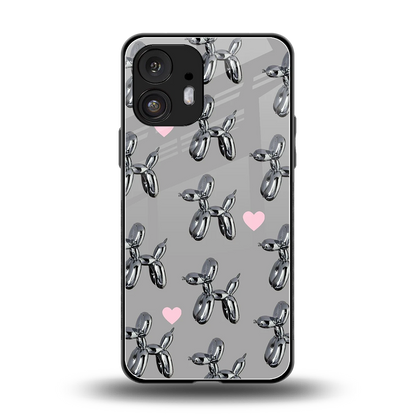 Metallic Pup back phone cover | glass case for nothing phone 2