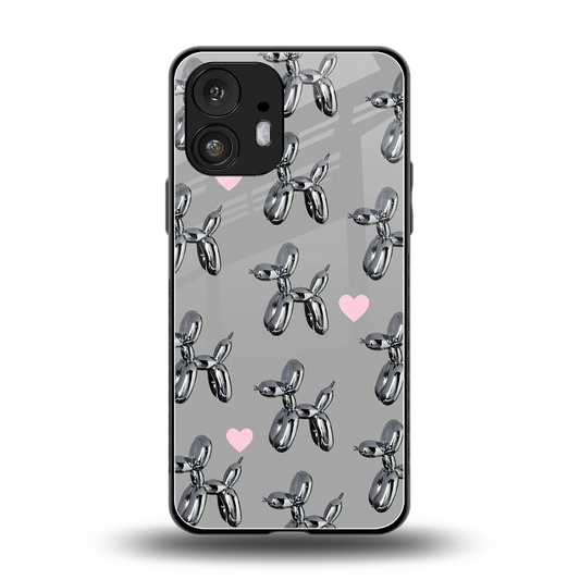 Metallic Pup back phone cover | glass case for nothing phone 2