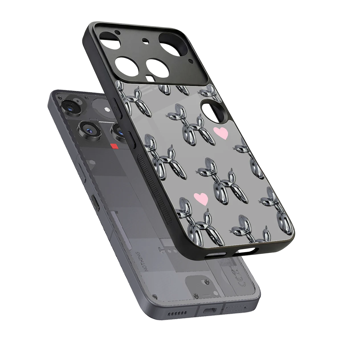 Metallic Pup sleek nothing phone 3 cover with tempered glass back and TPU edges