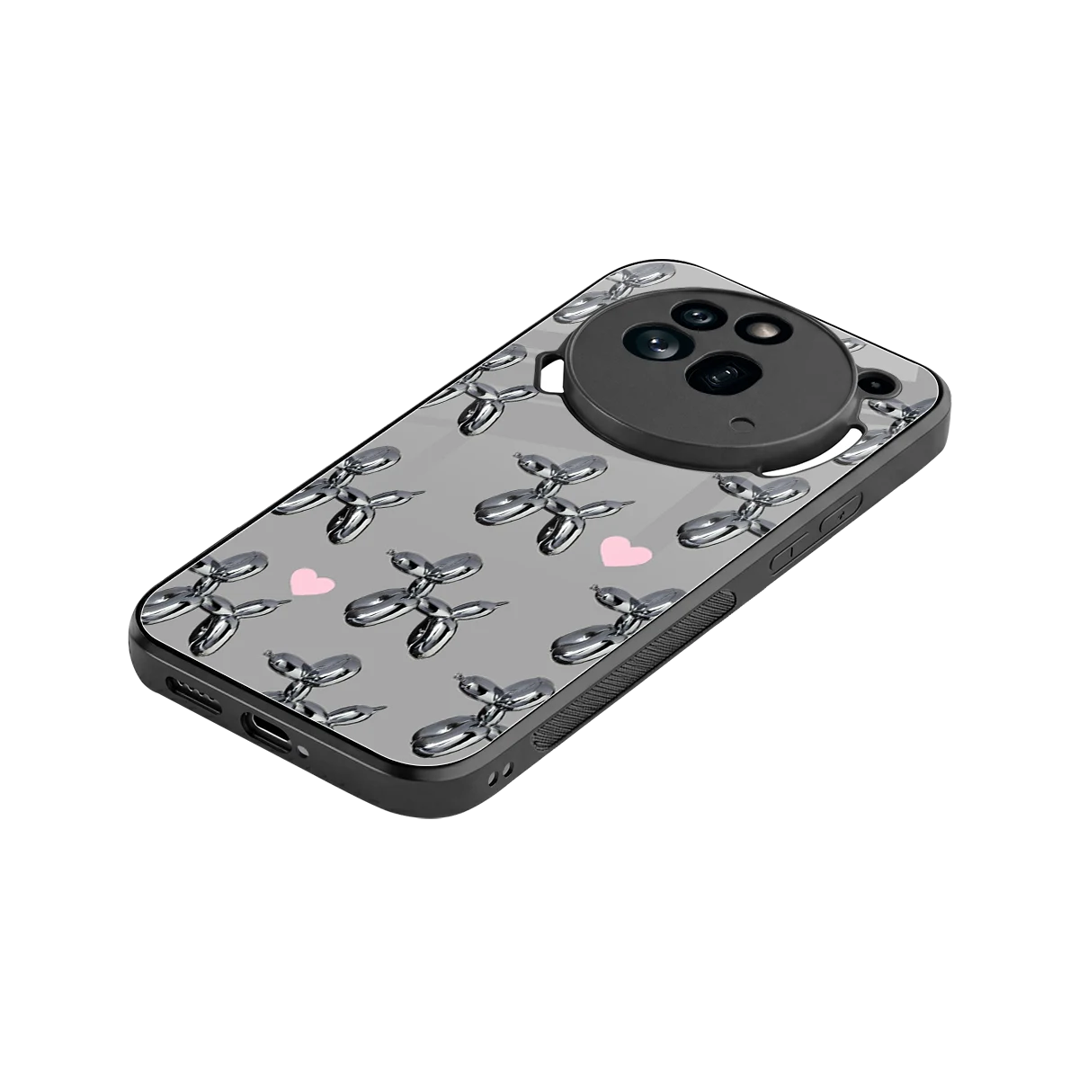 Metallic Pup stylish phone case for nothing phone 3a pro | glossy glass and slim fit