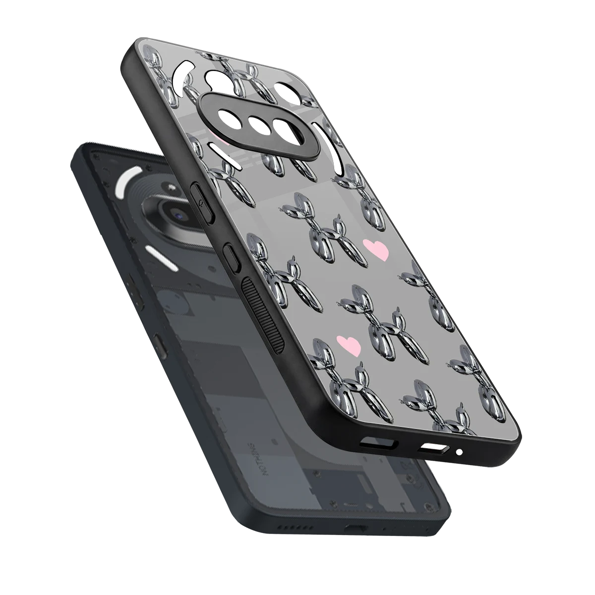 Metallic Pup sleek nothing phone 3a cover with tempered glass back and TPU edges