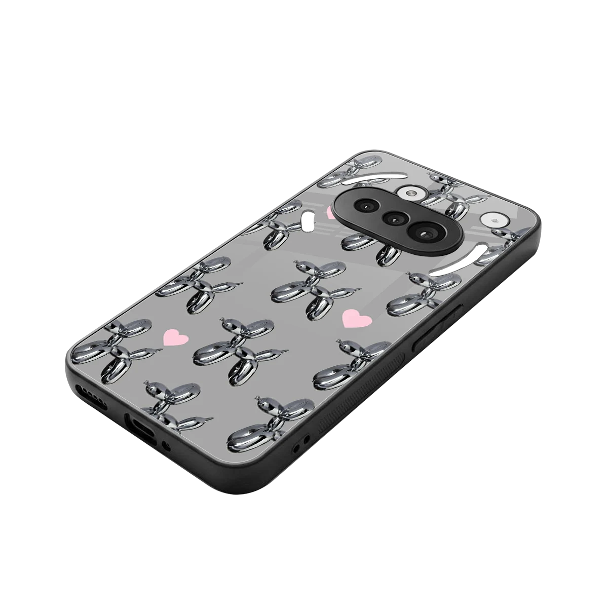 Metallic Pup stylish phone case for nothing phone 3a | glossy glass and slim fit