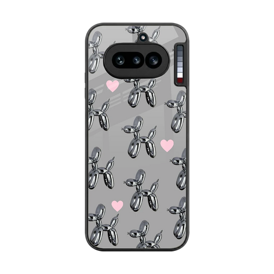 Metallic Pup back phone cover | glass case for nothing phone 4a