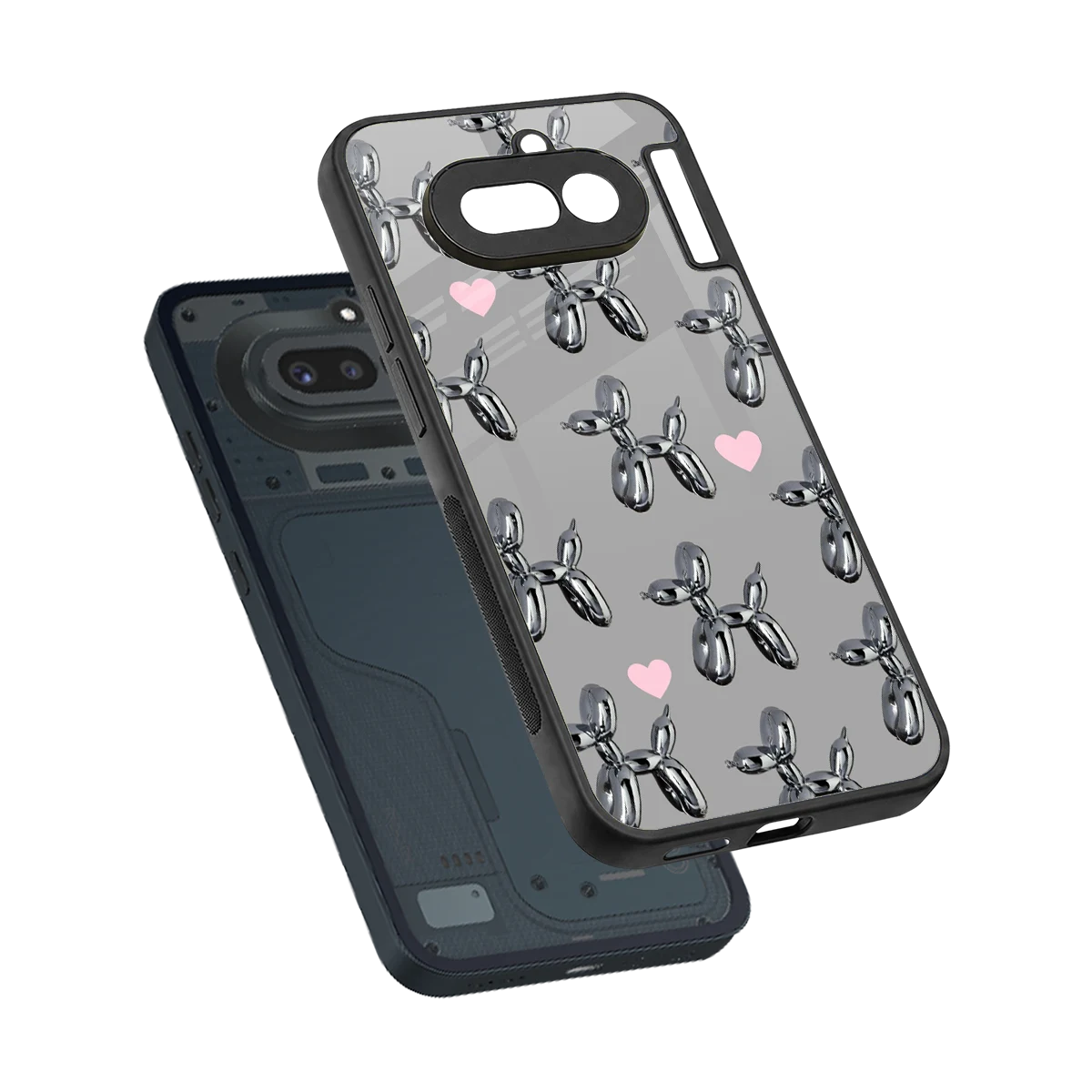 Metallic Pup sleek nothing phone 4a cover with tempered glass back and TPU edges