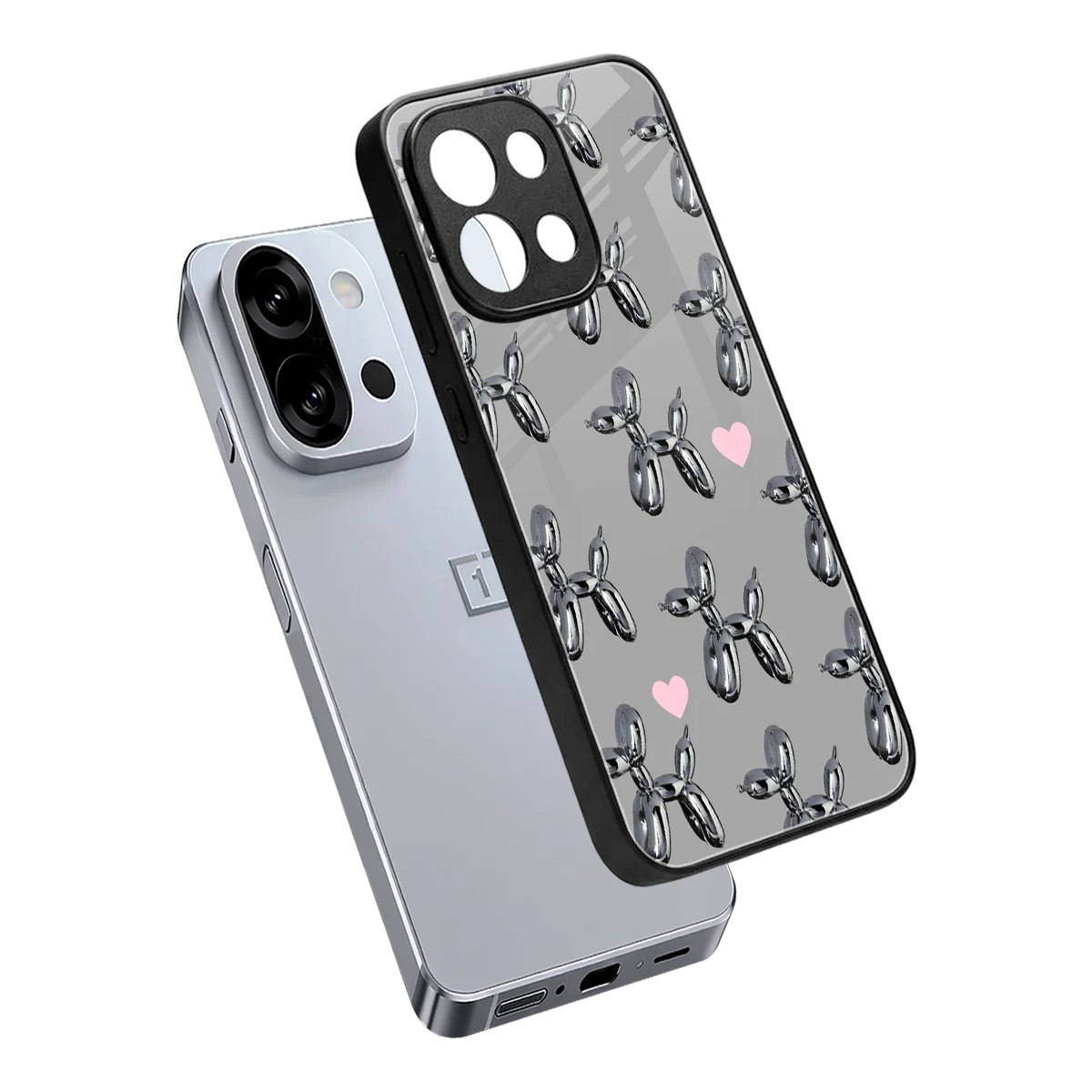 Metallic Pup sleek oneplus 13s cover with tempered glass back and TPU edges