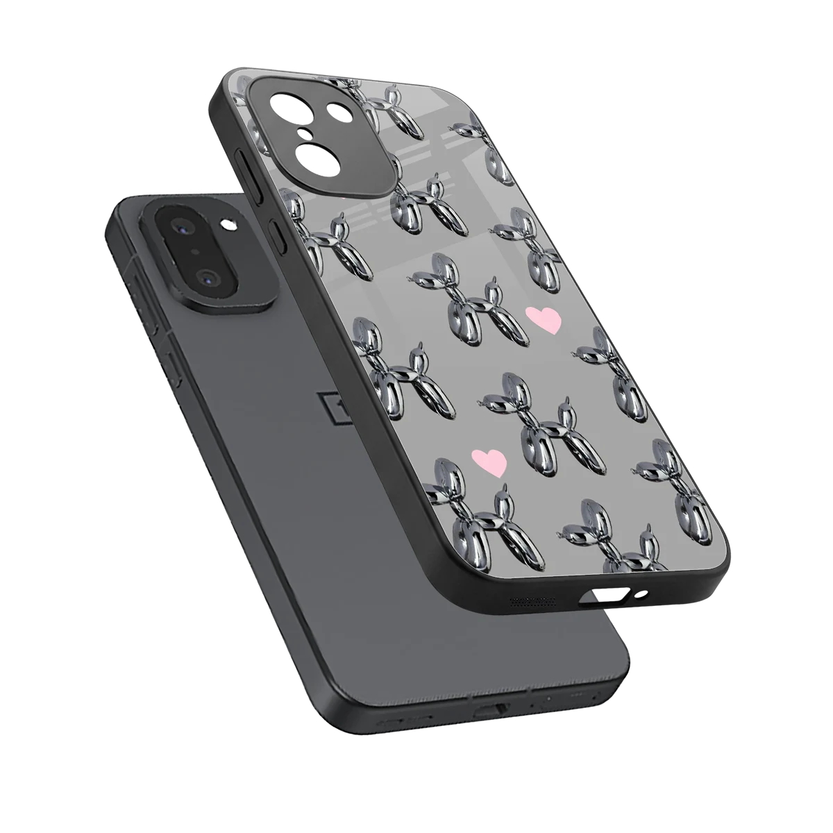 Metallic Pup sleek oneplus 15r cover with tempered glass back and TPU edges