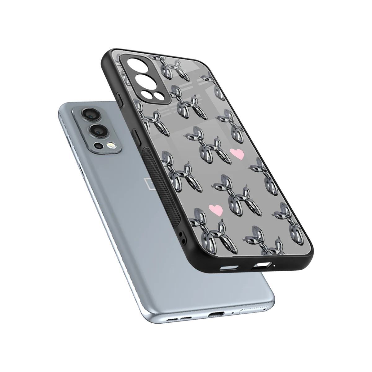 Metallic Pup sleek oneplus nord 2 cover with tempered glass back and TPU edges