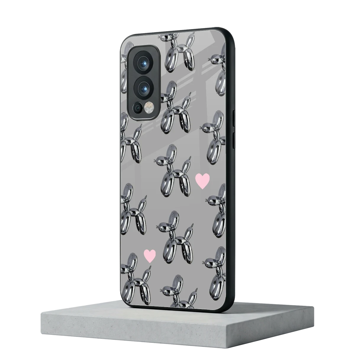 Metallic Pup oneplus nord 2 mobile cover | shockproof glass phone case
