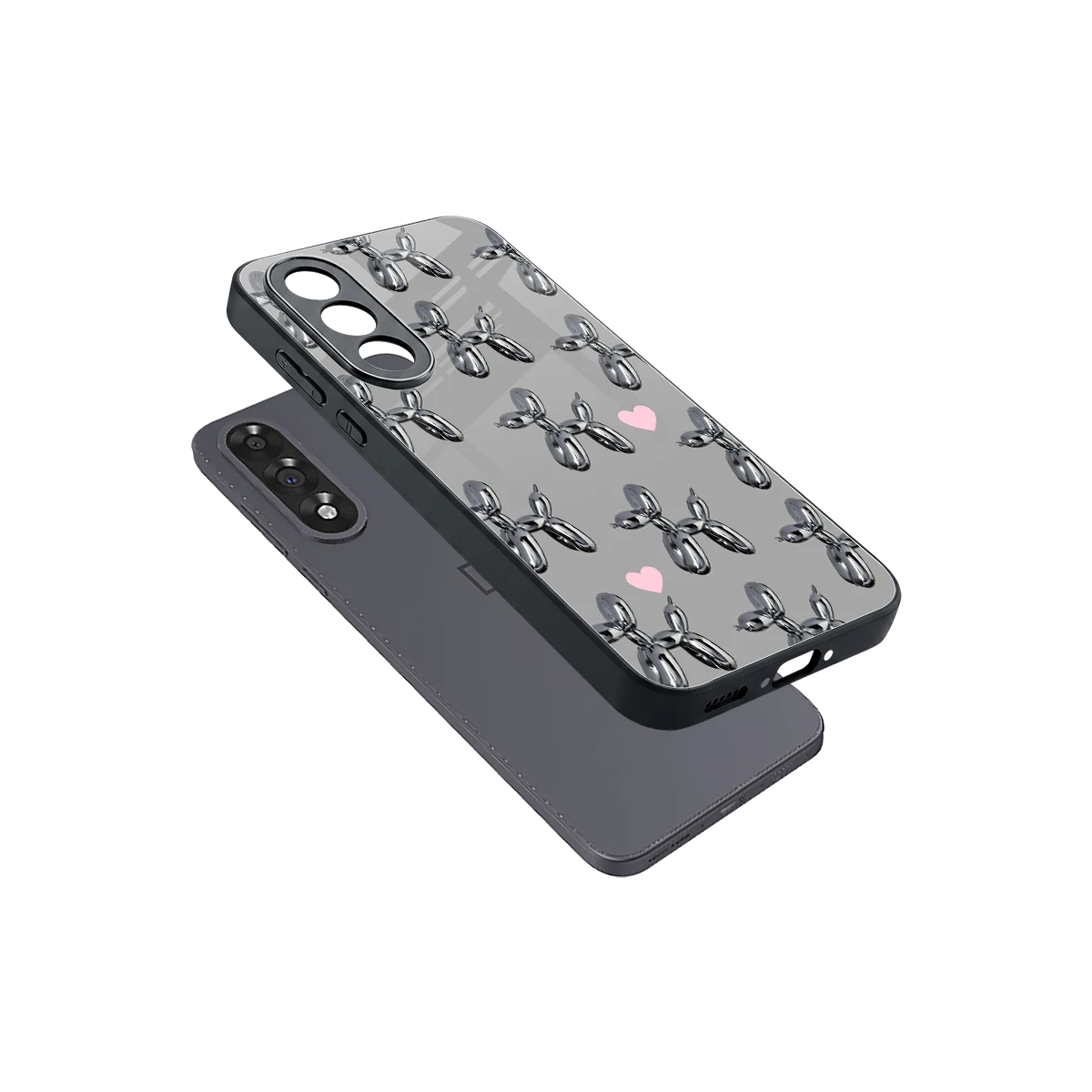 Metallic Pup sleek oneplus nord 5 cover with tempered glass back and TPU edges