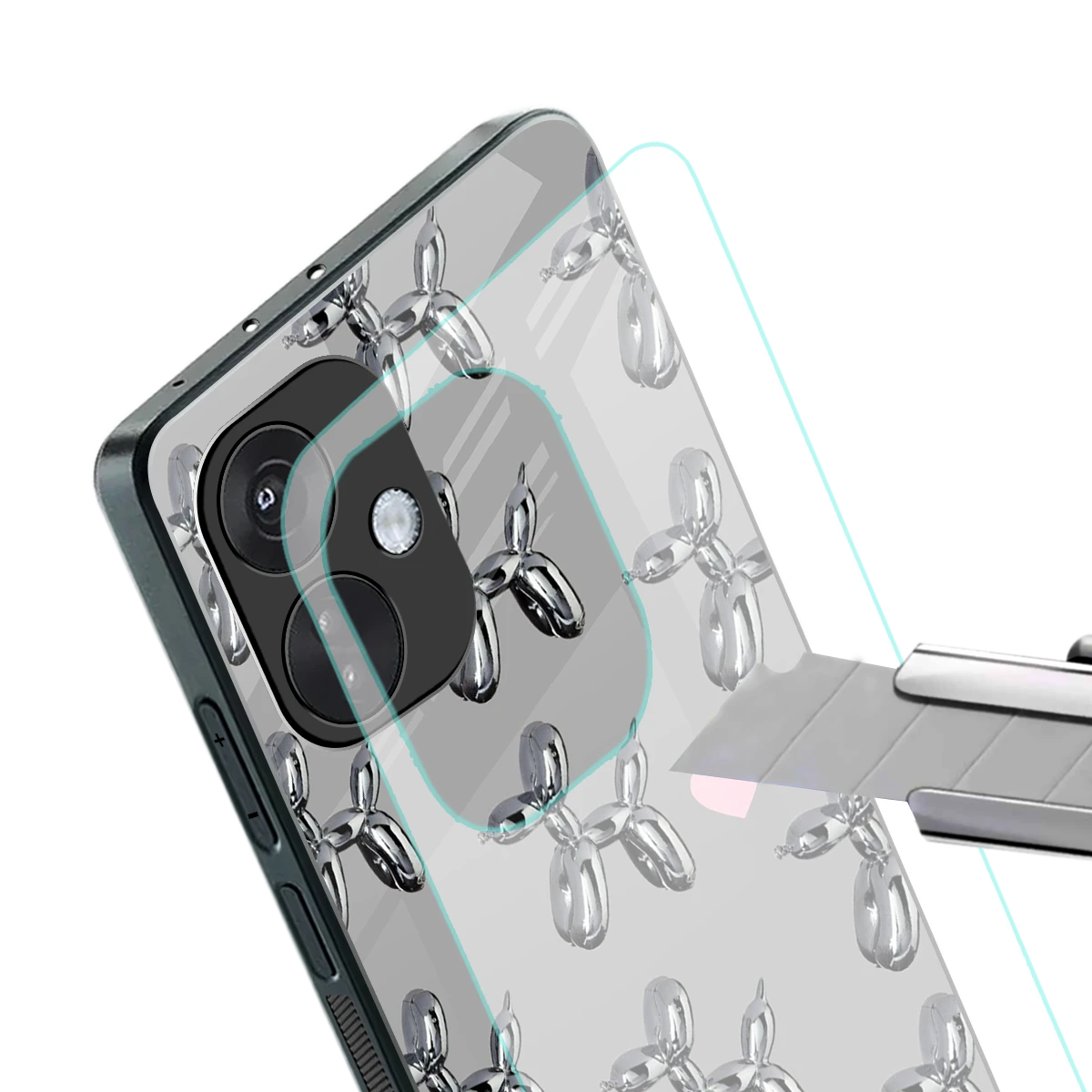 Metallic Pup stylish phone case for oneplus nord ce 3 | glossy glass and slim fit