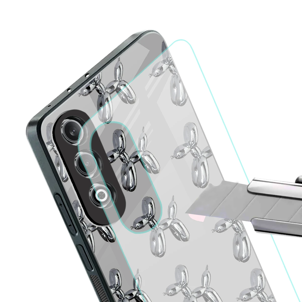 Metallic Pup stylish phone case for oneplus nord ce 4 | glossy glass and slim fit