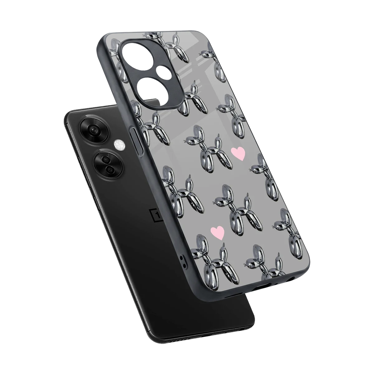 Metallic Pup sleek oneplus nord ce 3 lite cover with tempered glass back and TPU edges