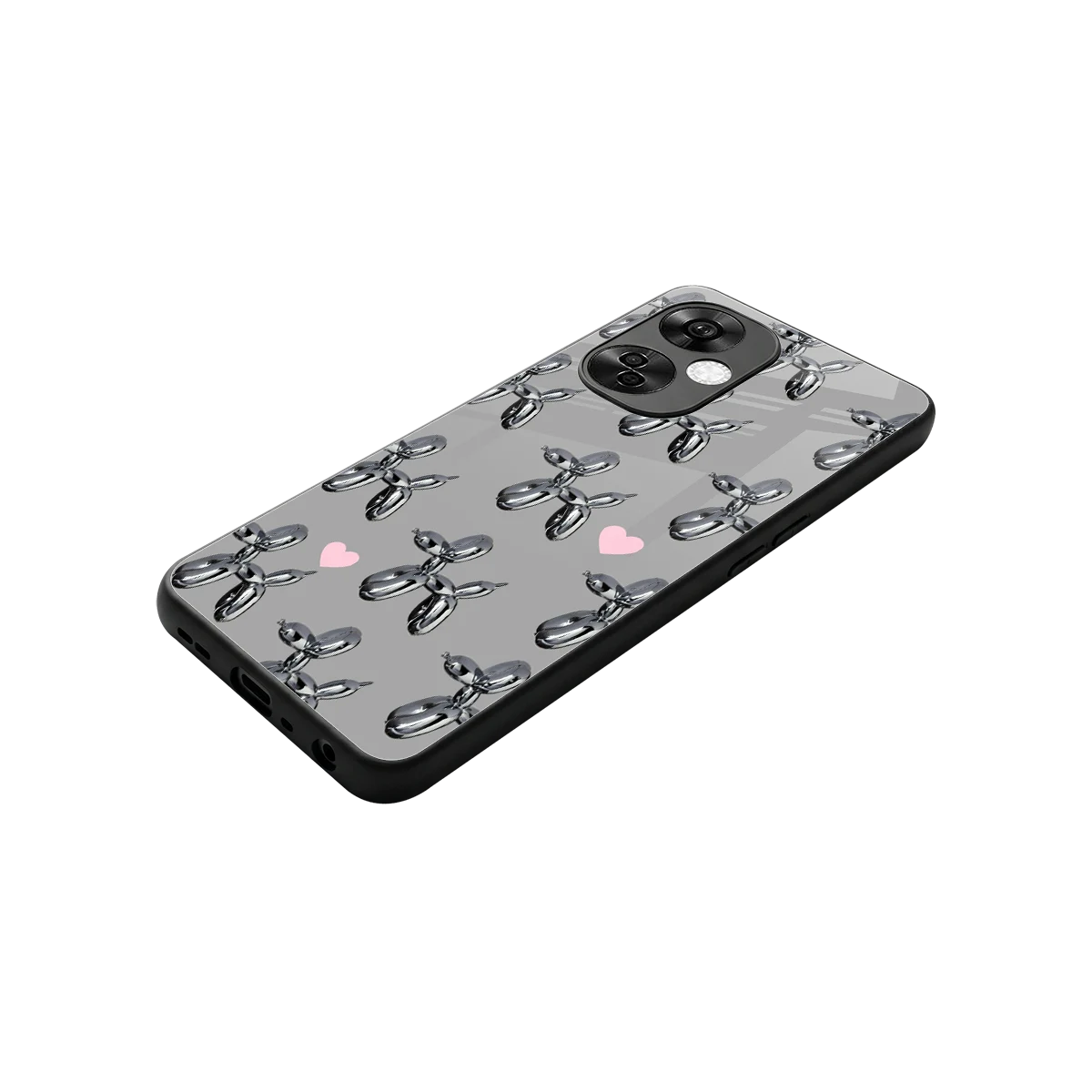 Metallic Pup stylish phone case for oneplus nord ce 3 lite | glossy glass and slim fit