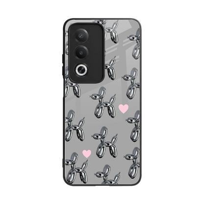 Metallic Pup back phone cover | glass case for oppo a3 pro