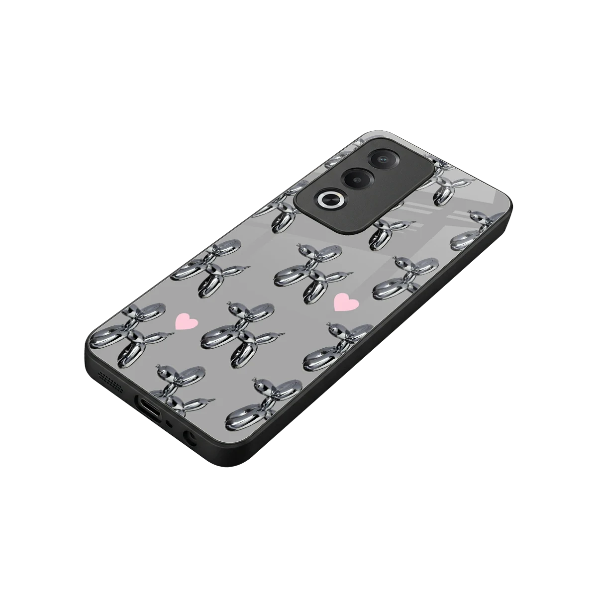 Metallic Pup stylish phone case for oppo a3 pro | glossy glass and slim fit