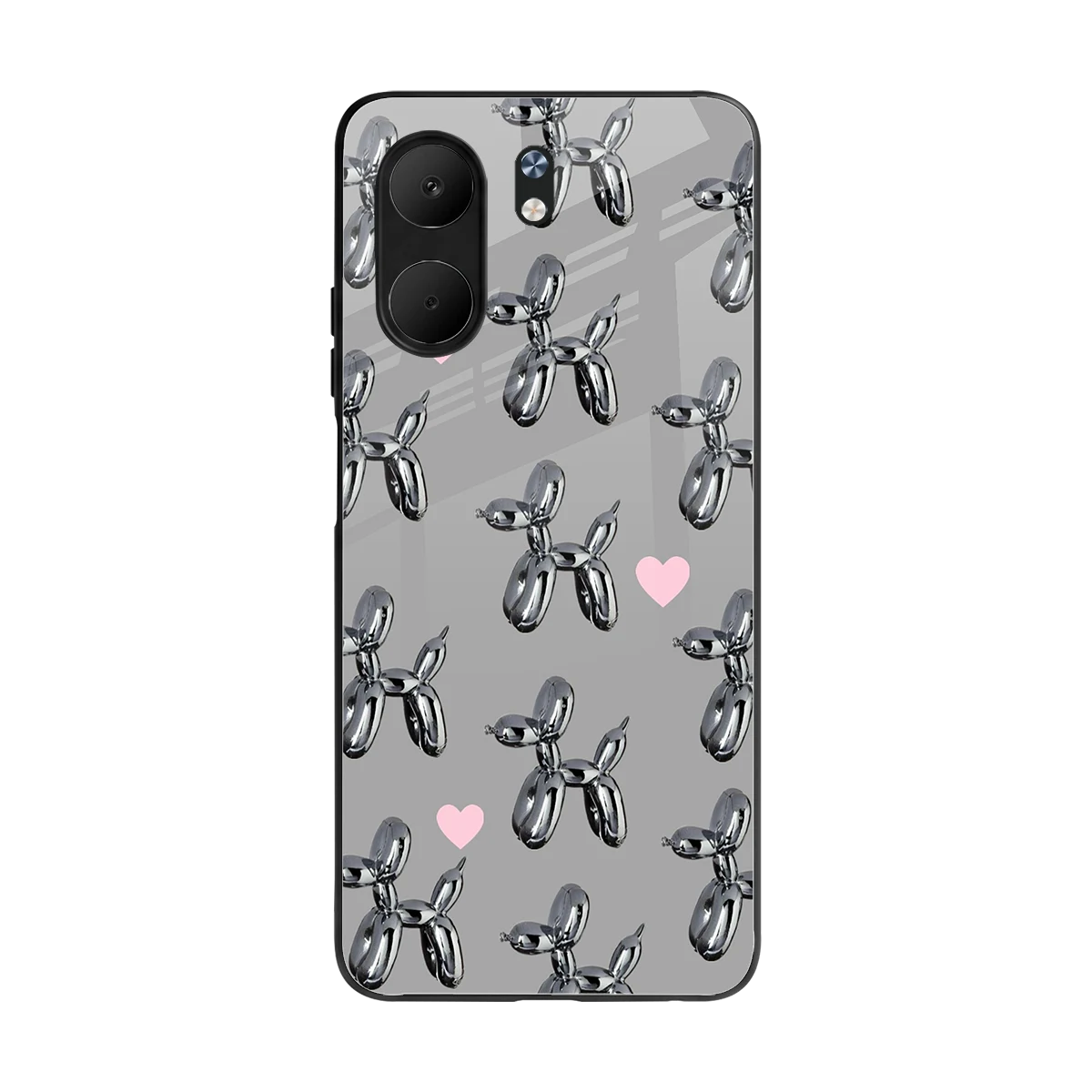 Metallic Pup back phone cover | glass case for oppo a5x 5g