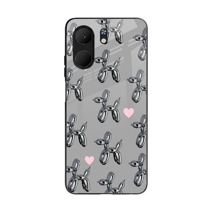 Metallic Pup back phone cover | glass case for oppo a5x 5g