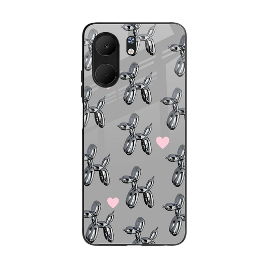 Metallic Pup back phone cover | glass case for oppo a5x 5g