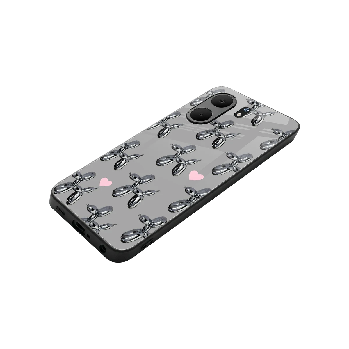 Metallic Pup stylish phone case for oppo a5x 5g | glossy glass and slim fit