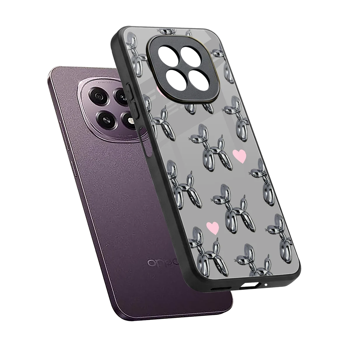 Metallic Pup sleek oppo f29 5g cover with tempered glass back and TPU edges