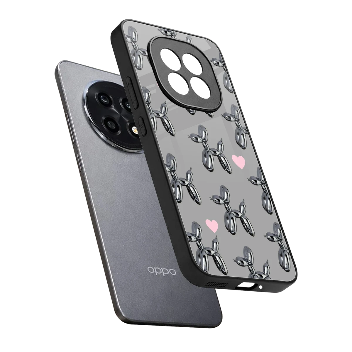 Metallic Pup sleek oppo f29 pro 5g cover with tempered glass back and TPU edges