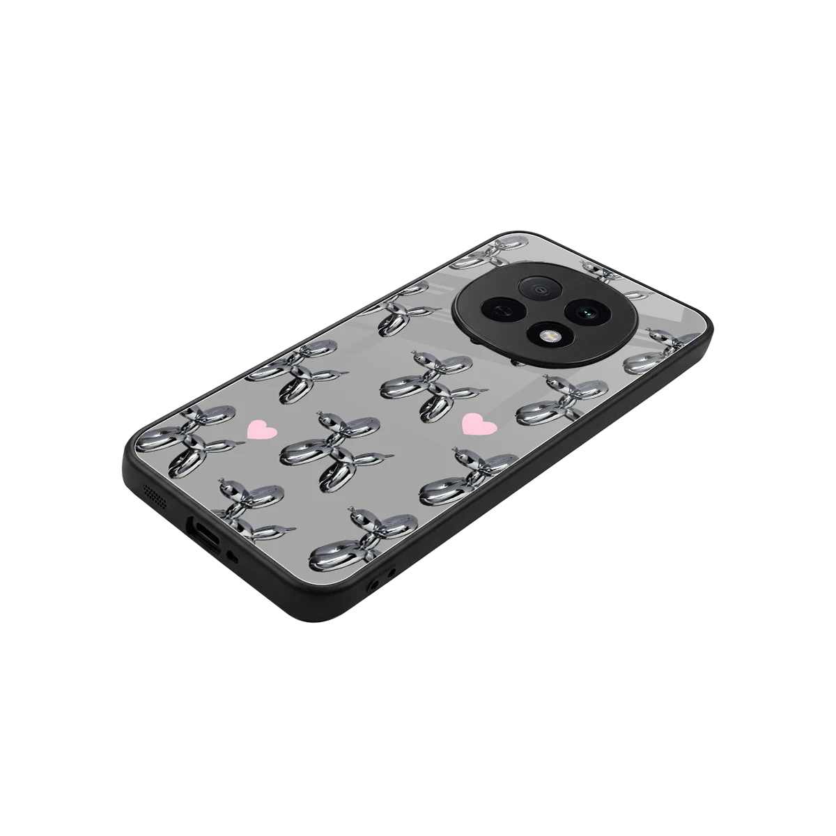 Metallic Pup stylish phone case for oppo f29 pro 5g | glossy glass and slim fit