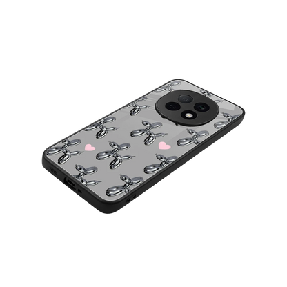 Metallic Pup stylish phone case for oppo f29 pro 5g | glossy glass and slim fit