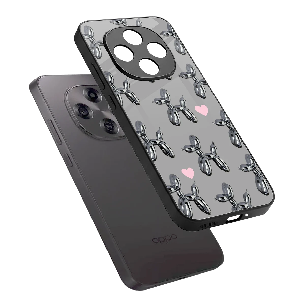 Metallic Pup sleek oppo f31 pro 5g cover with tempered glass back and TPU edges