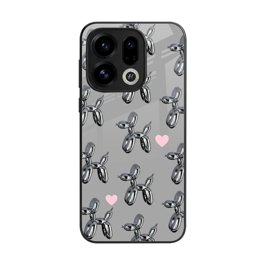 Metallic Pup back phone cover | glass case for oppo find x9