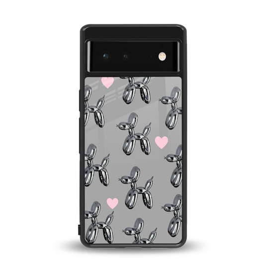 Metallic Pup back phone cover | glass case for google pixel 6a
