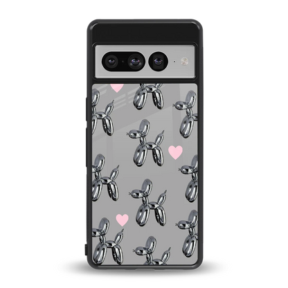 Metallic Pup back phone cover | glass case for google pixel 7 pro