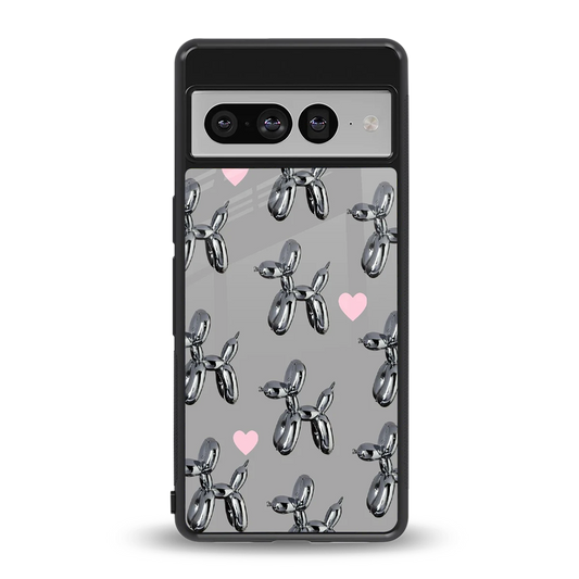 Metallic Pup back phone cover | glass case for google pixel 7 pro