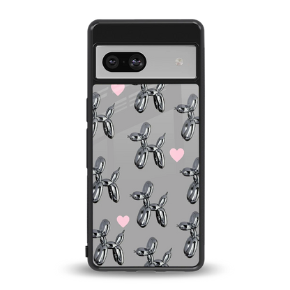 Metallic Pup back phone cover | glass case for google pixel 7a