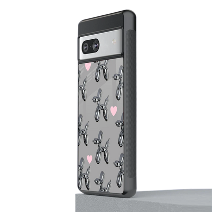 Metallic Pup stylish phone case for google pixel 7 | glossy glass and slim fit