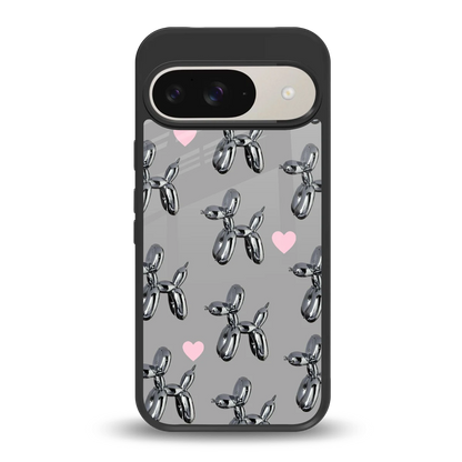 Metallic Pup back phone cover | glass case for google pixel 9