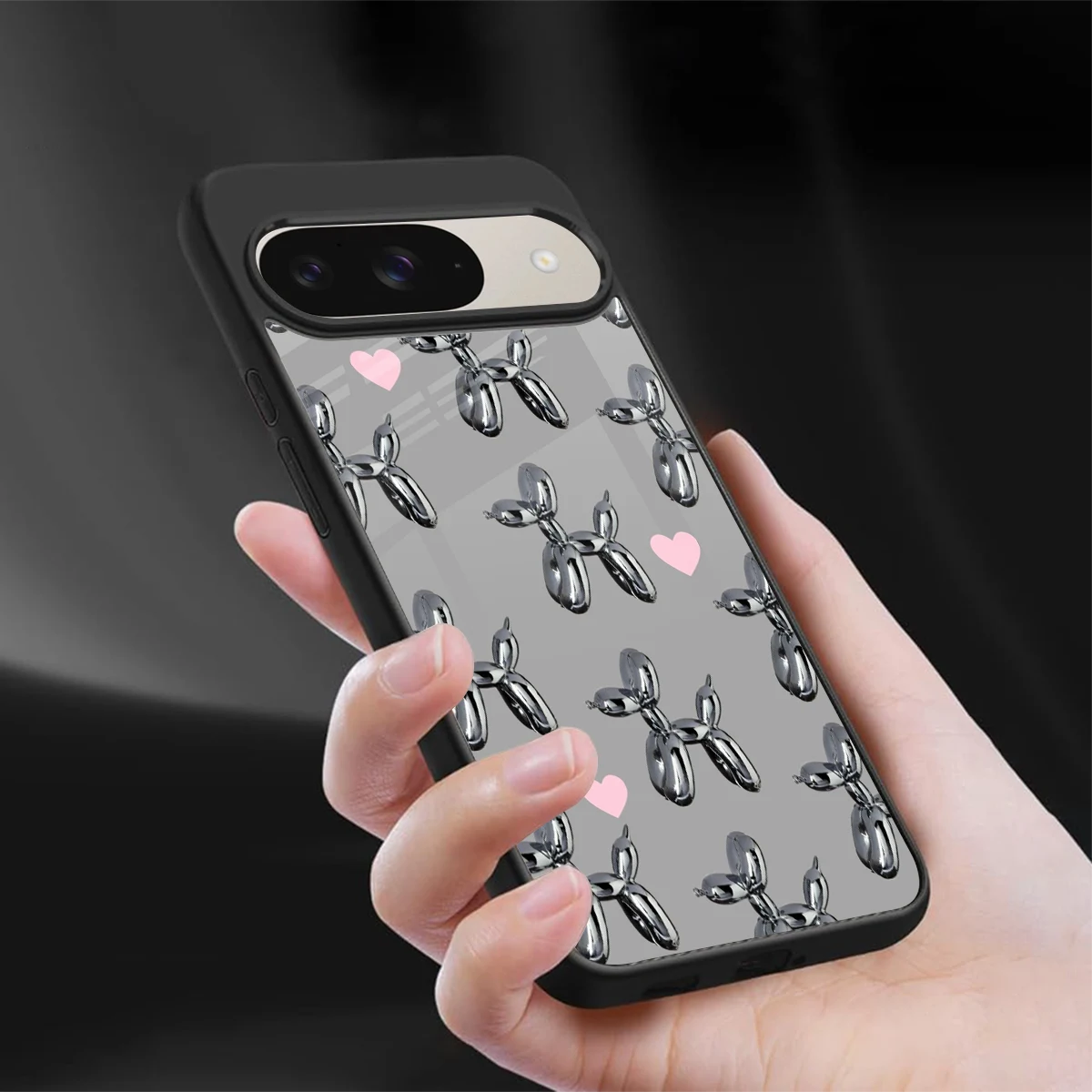 Metallic Pup sleek google pixel 9 cover with tempered glass back and TPU edges