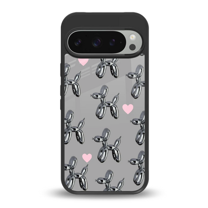 Metallic Pup back phone cover | glass case for google pixel 9 pro xl
