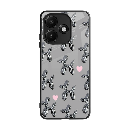 Metallic Pup back phone cover | glass case for redmi 12 5g
