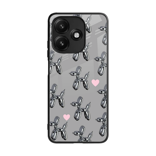 Metallic Pup back phone cover | glass case for redmi 12 5g