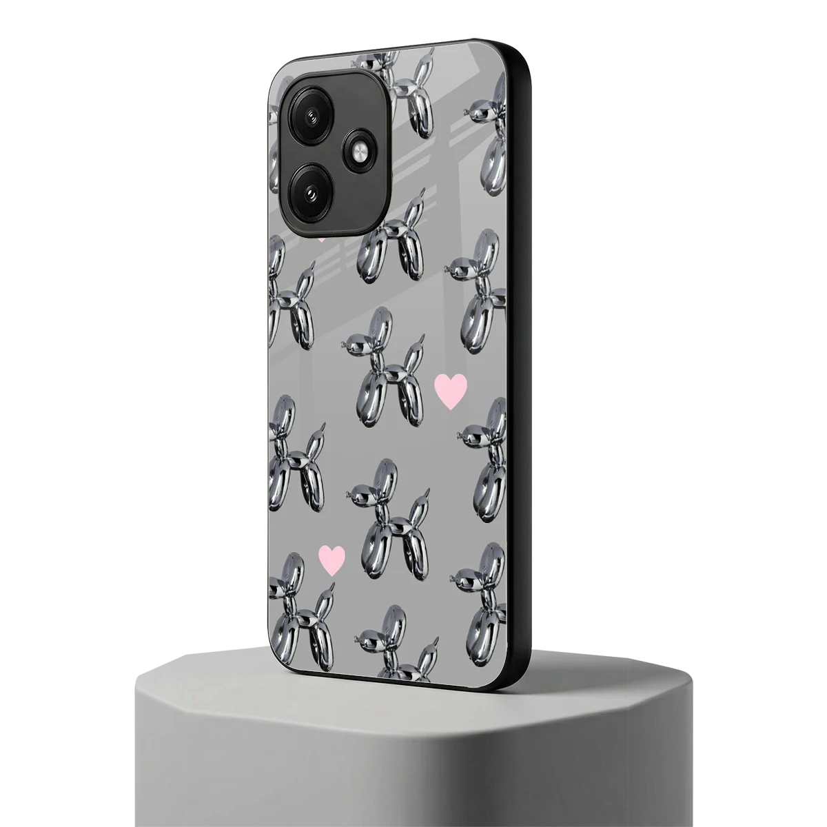 Metallic Pup redmi 12 5g mobile cover | shockproof glass phone case