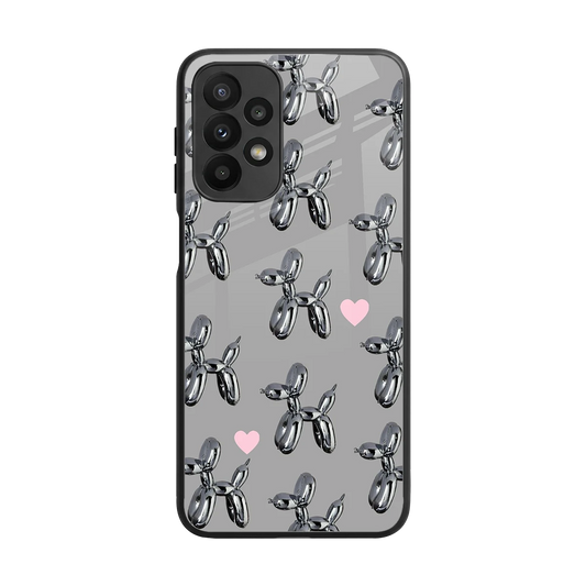 Metallic Pup back phone cover | glass case for samsung galaxy a23