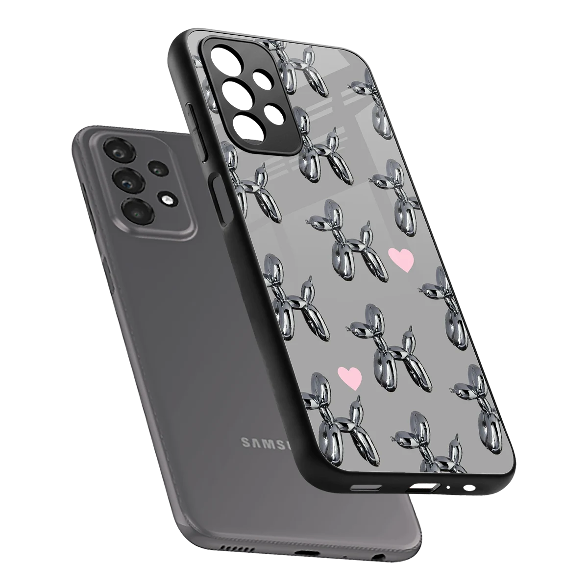Metallic Pup sleek samsung galaxy a23 cover with tempered glass back and TPU edges