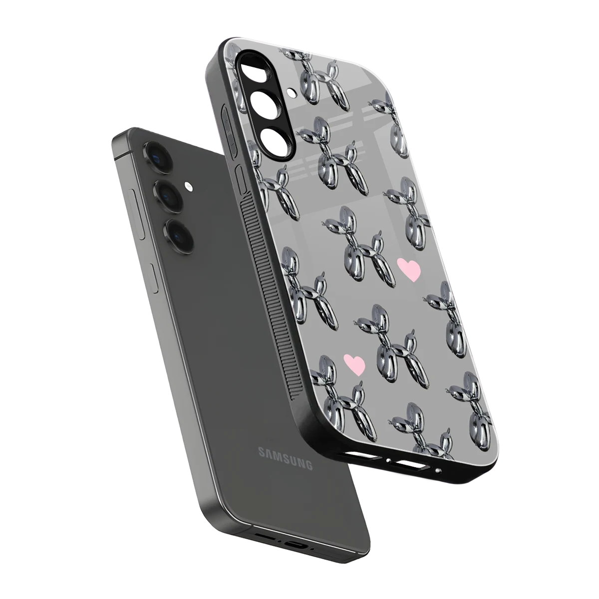Metallic Pup sleek samsung galaxy a55 5g cover with tempered glass back and TPU edges