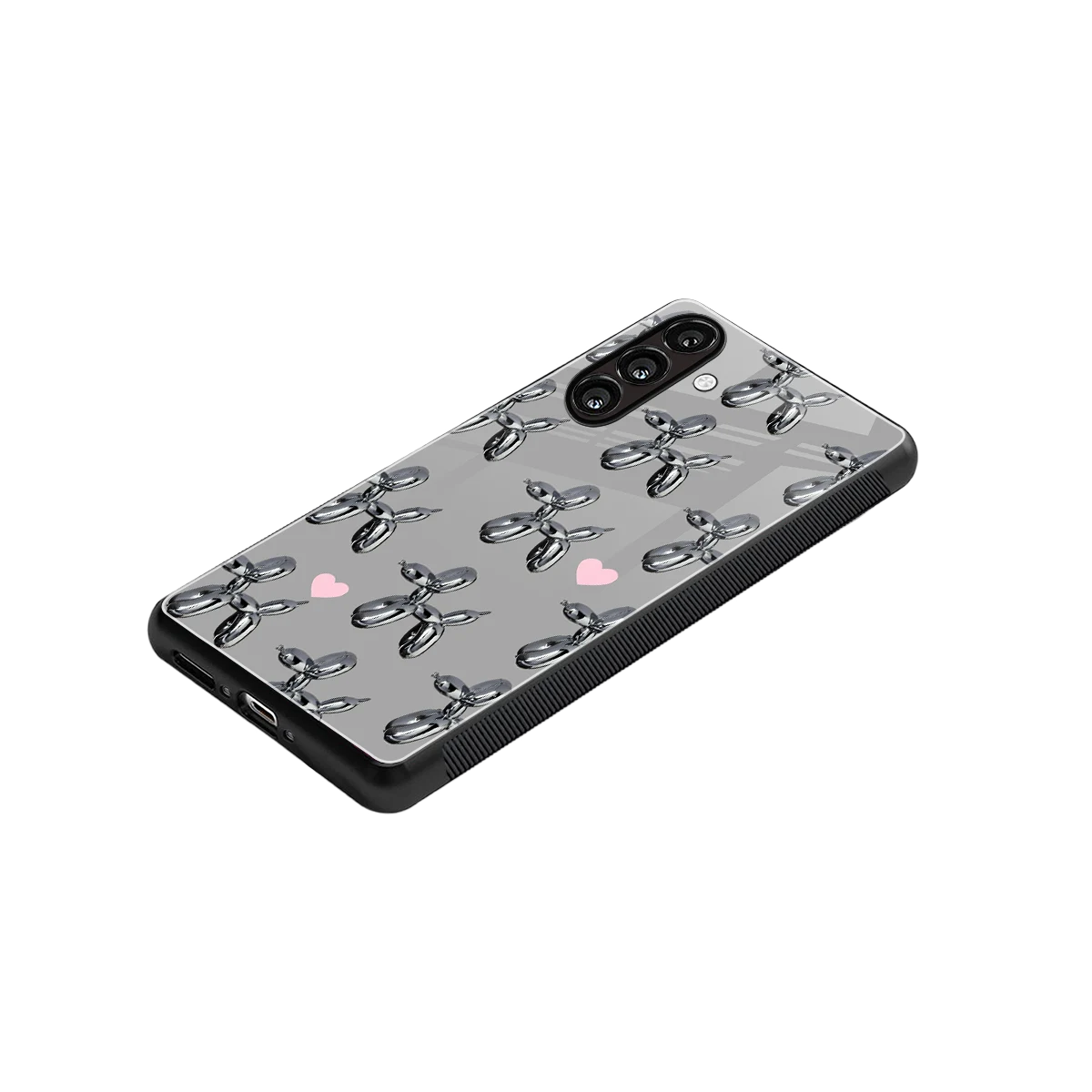 Metallic Pup stylish phone case for samsung galaxy m36 5g | glossy glass and slim fit