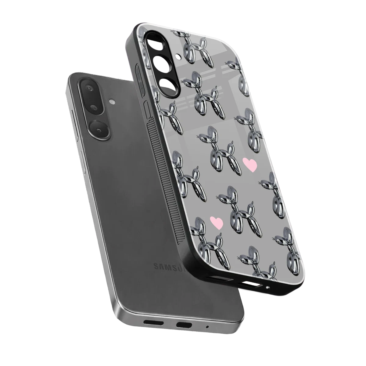 Metallic Pup sleek samsung galaxy m36 5g cover with tempered glass back and TPU edges