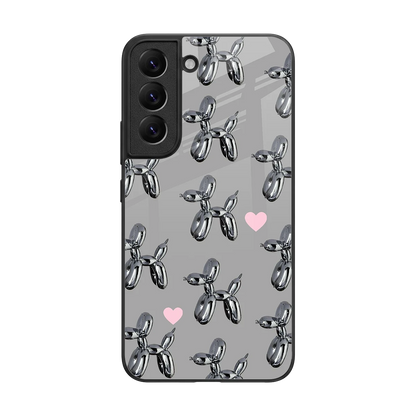 Metallic Pup back phone cover | glass case for samsung galaxy s22