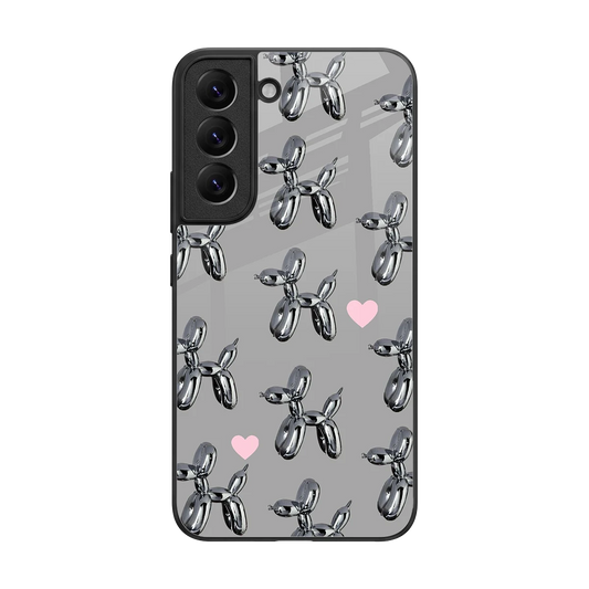 Metallic Pup back phone cover | glass case for samsung galaxy s22