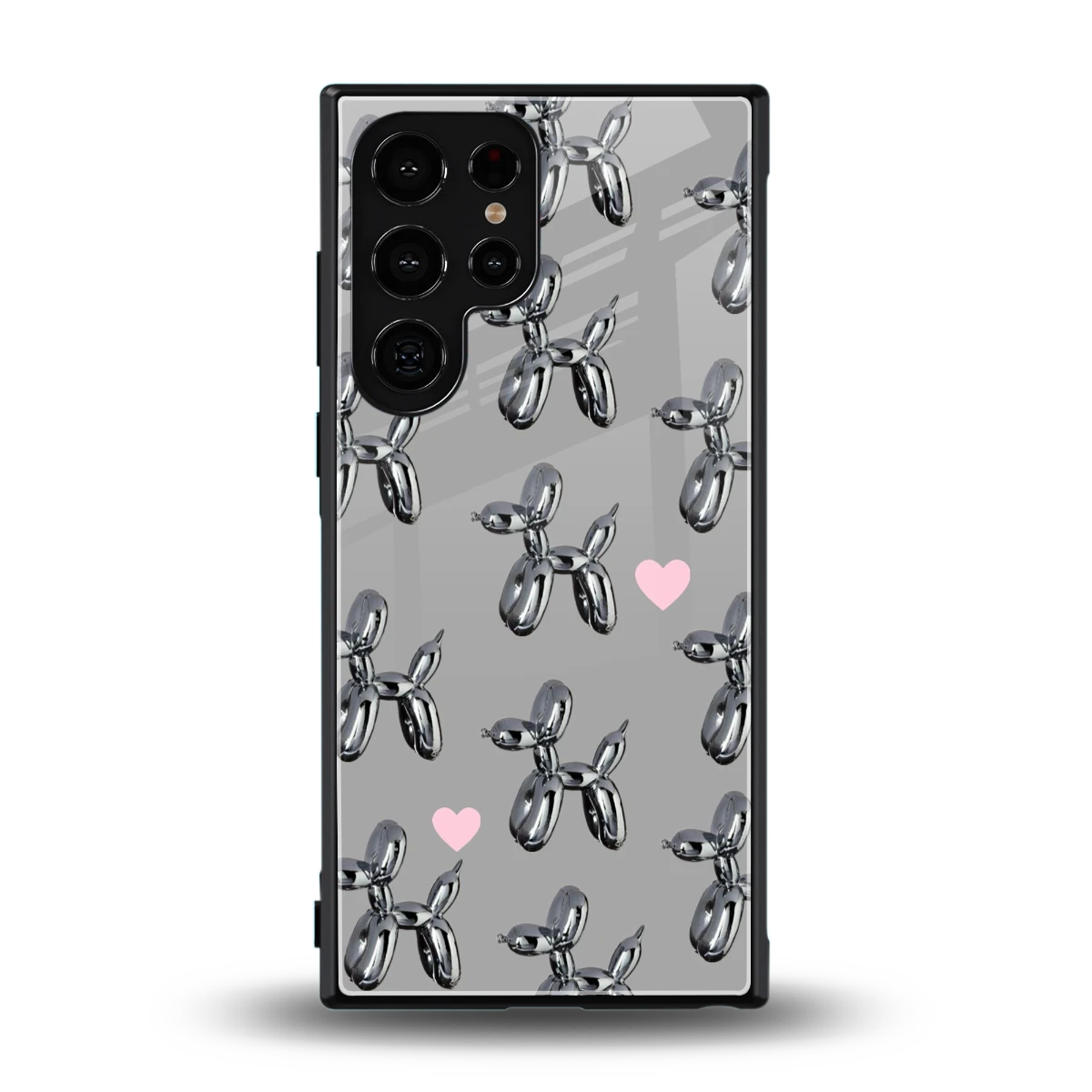 Metallic Pup back phone cover | glass case for samsung galaxy s24 ultra