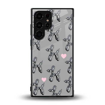 Metallic Pup back phone cover | glass case for samsung galaxy s24 ultra